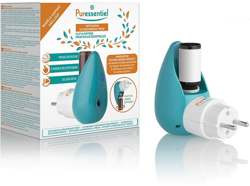 PURESSENTIEL CLIP&amp;DIFFUSE Diffuseur prise ultrasonique